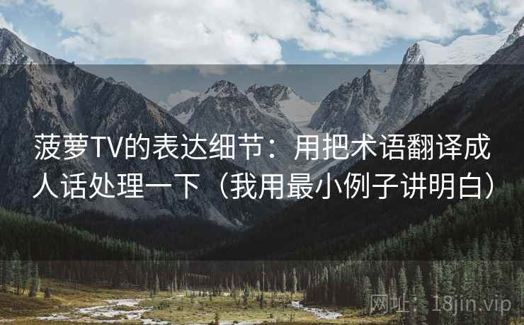 菠萝TV的表达细节：用把术语翻译成人话处理一下（我用最小例子讲明白）